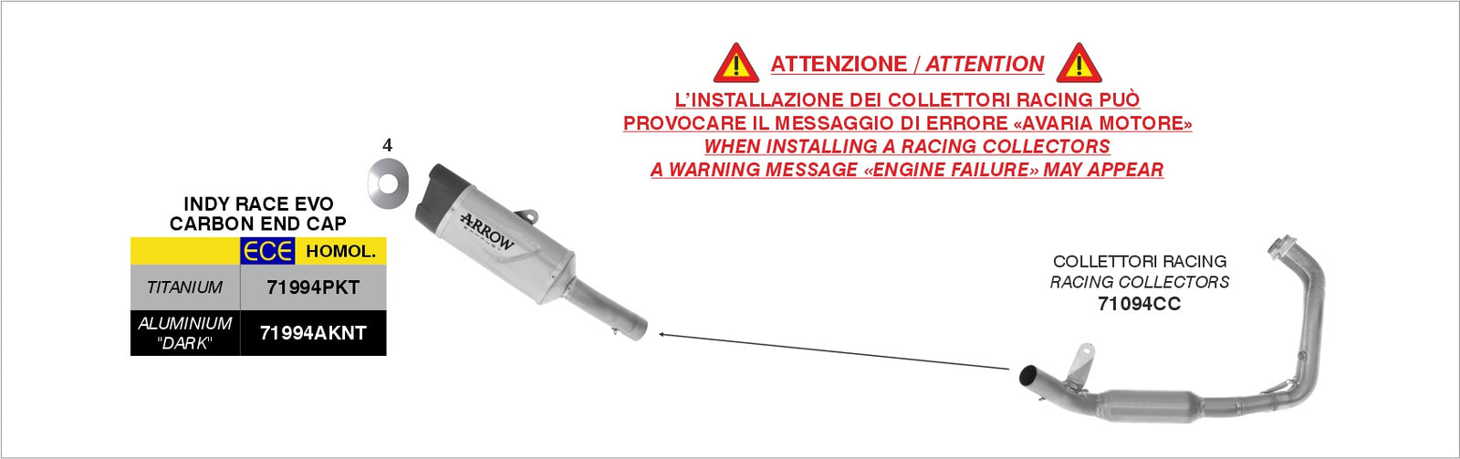 71094AKN Full System Racing With Indy Race Evo Aluminium Dark Slip Ons