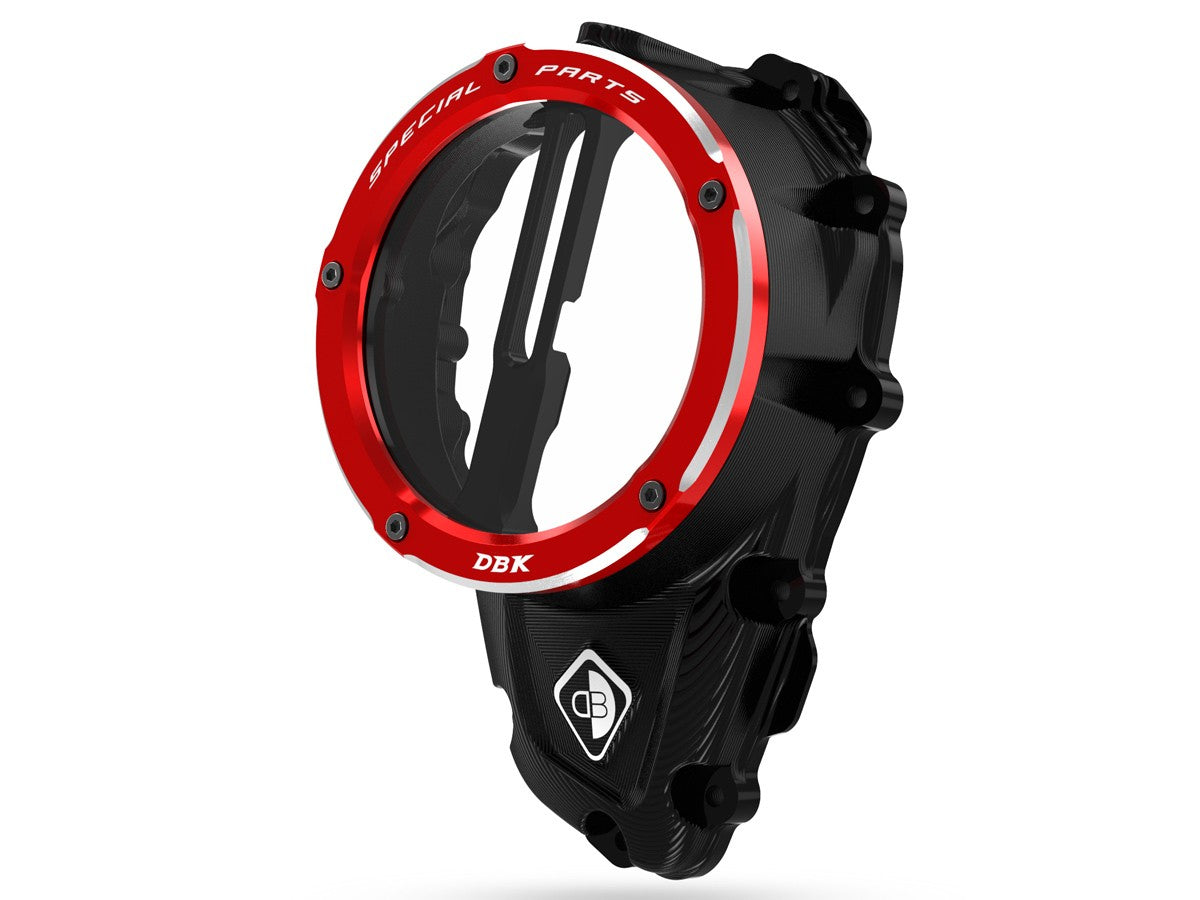 Ducabike DBK Ccdv16 Triumph Clear Clutch Cover Oil Bath 3D-EVO - BLACK-RED