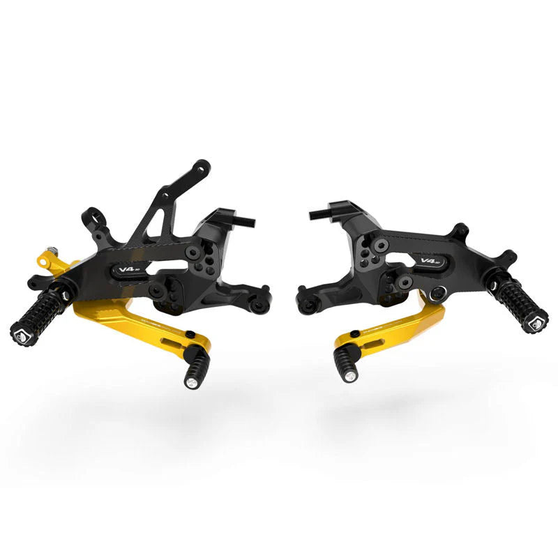 Ducabike DBK 3D Adjustable Rearsets For Ducati Streetfighter V4 V4S - No / Black/Gold