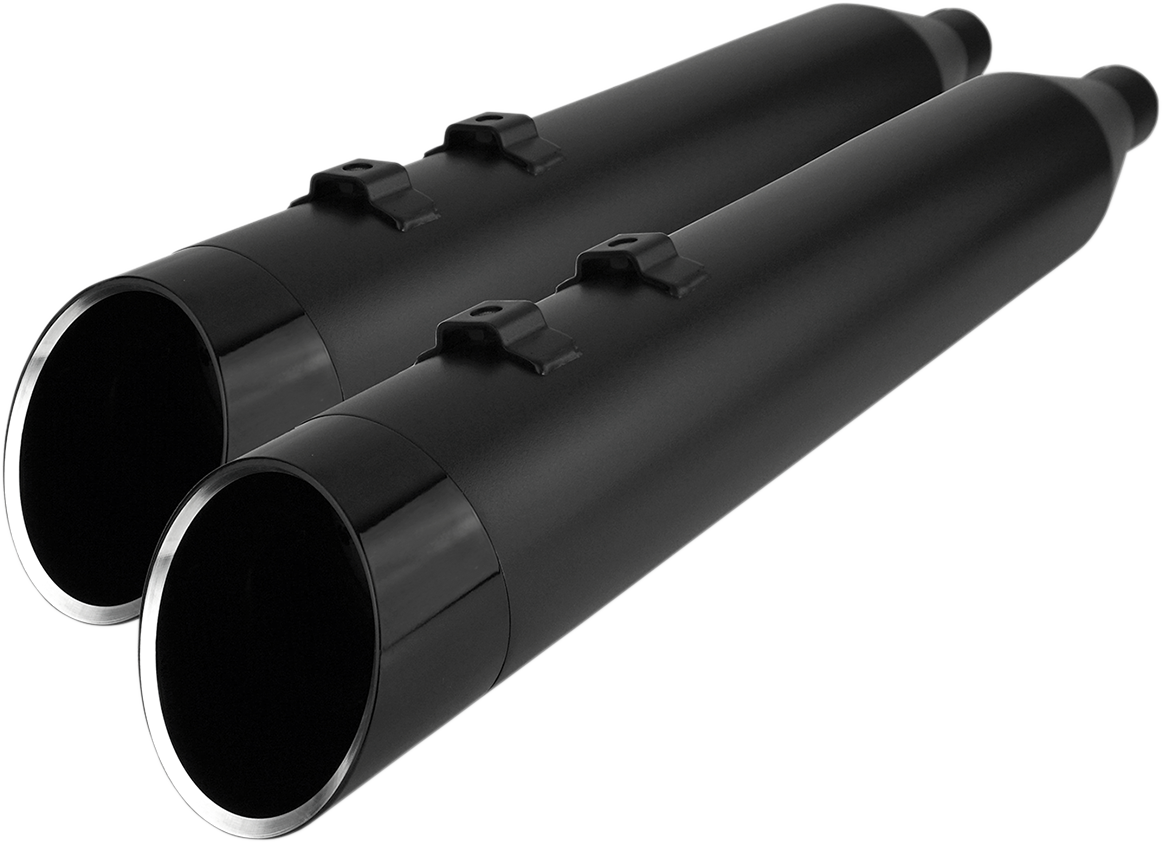 Khrome Werks 4-1/2" HP-Plus® Slip-On Mufflers - Black With Edge - Touring