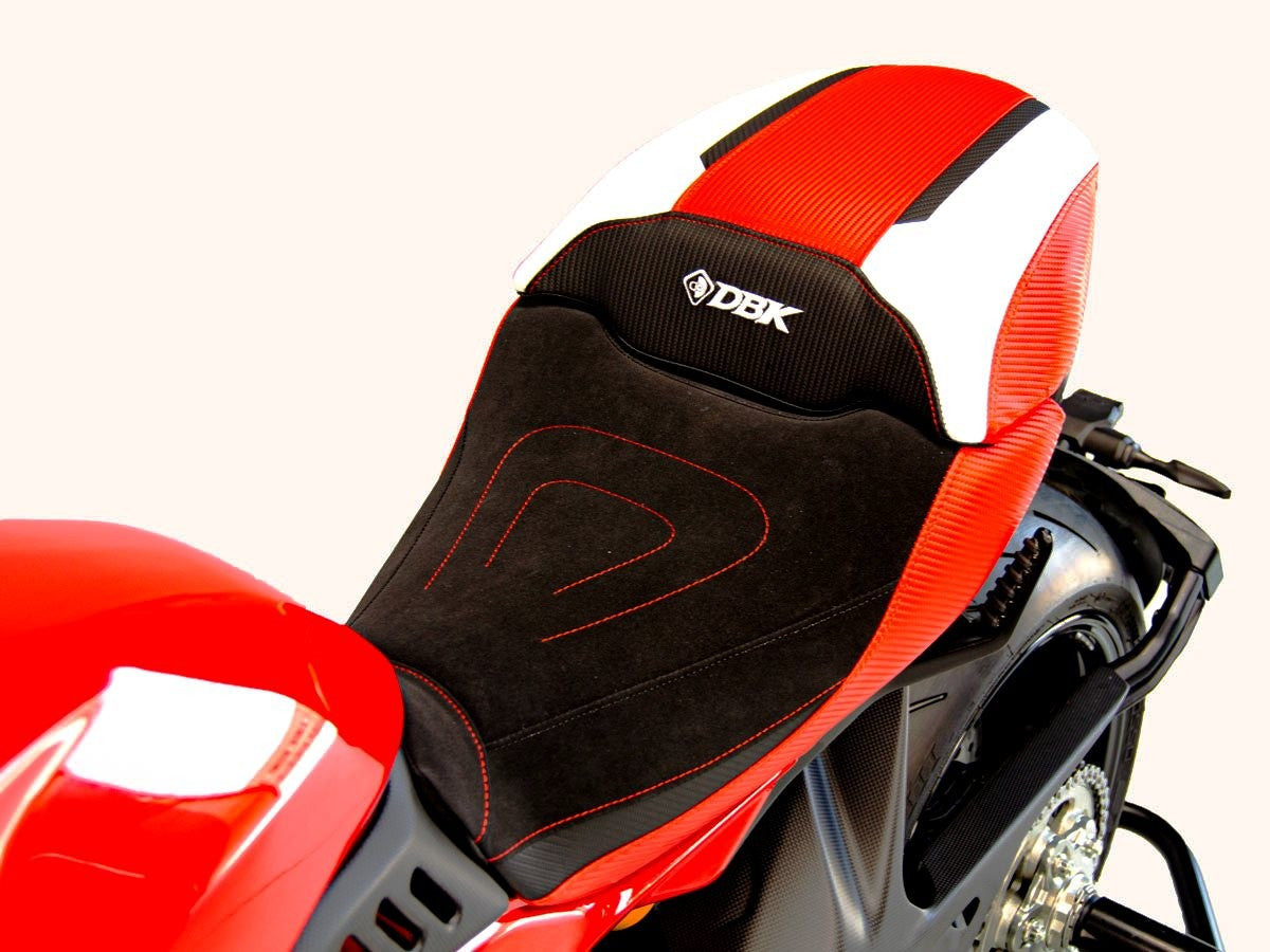 Ducabike DBK CSDV4C01 Diavel V4 Comfort Seat Cover - BLACK-RED-WHITE