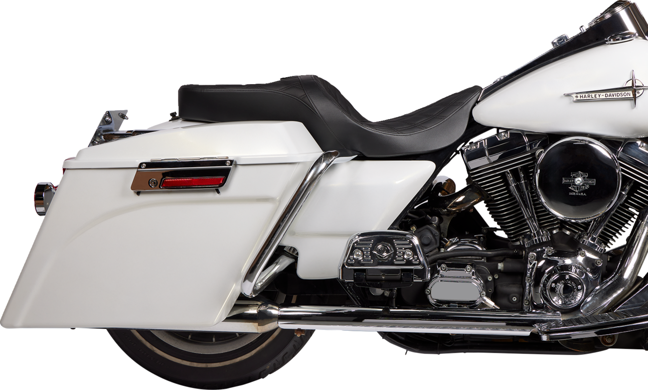 Drag Specialties Seats Freedom Seat - Vinyl - Double Diamond Black Stitch - FLH '97-'07