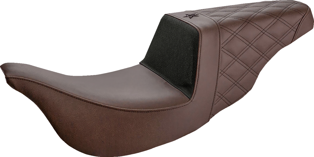 Saddlemen Unknown Industries Seat - Carbon Fiber/ Gripper/Rear Lattice Stitch - Brown - FL '08-'23