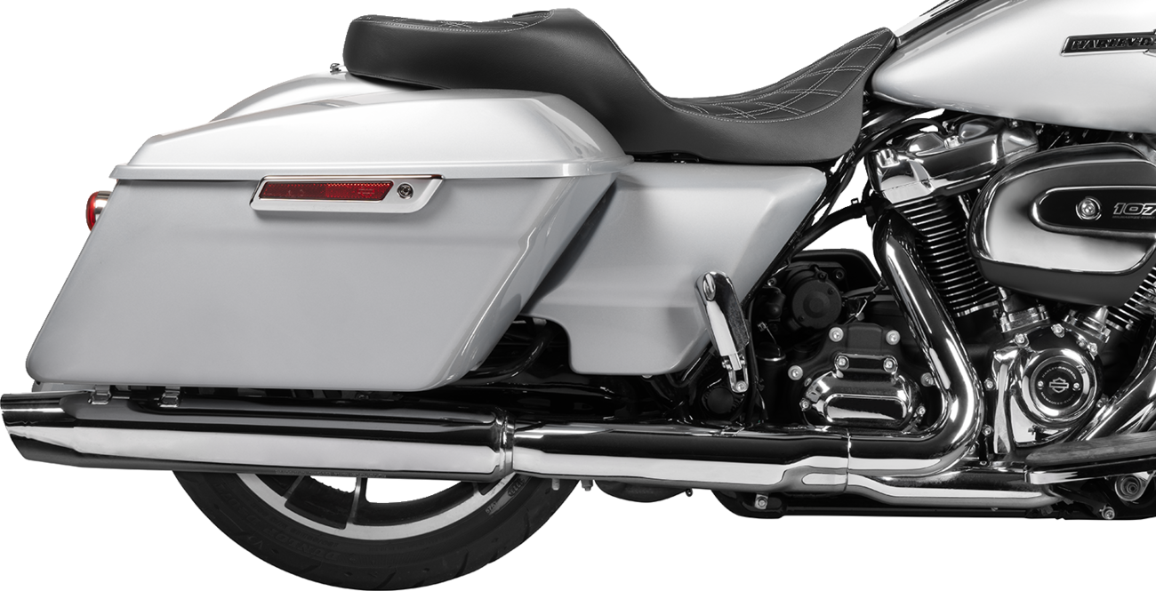 Drag Specialties Seats Extended Reach Freedom Seat - Vinyl - Double Diamond - Silver Stitch - FLT/FLH '09-'25