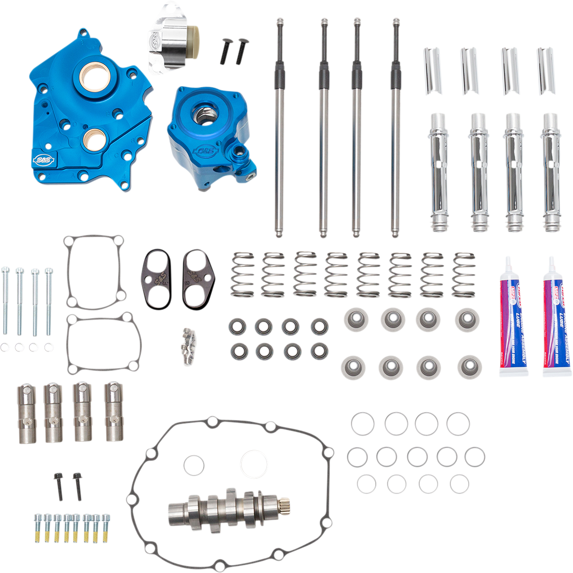 S&S Cycle Cam Chest Kit - Water Cooled - Chain Drive - 450 Cam - Chrome Pushrod Tubes - M8
