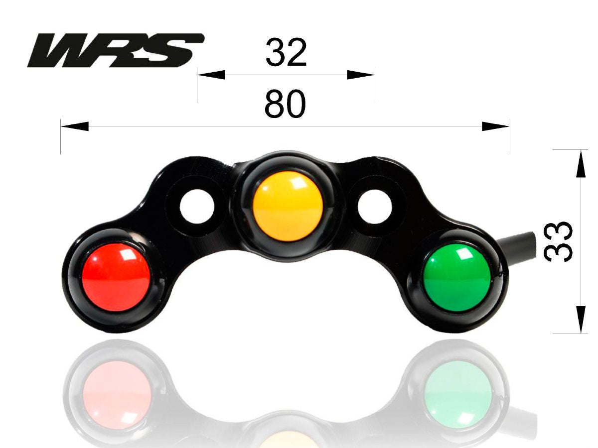 WRS Handlebar Switchgear + Remote Control 3 Buttons Universal