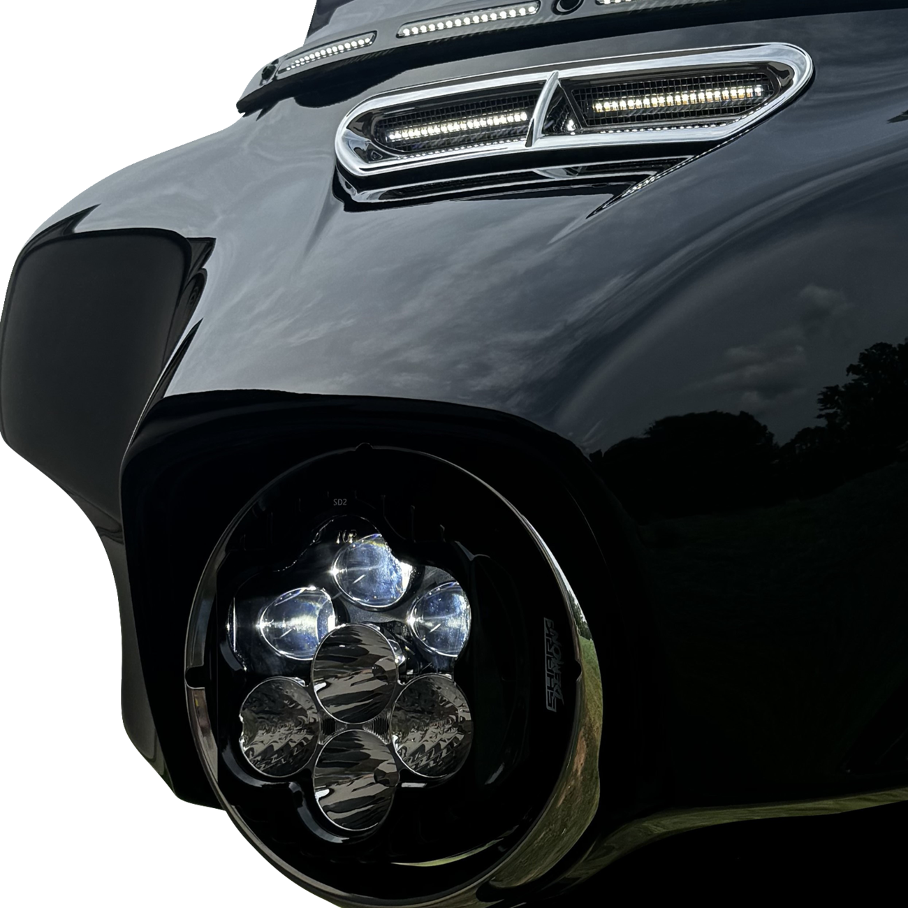 Custom Dynamics LED Headlight - Shark Demon® - Harley-Davidson®
