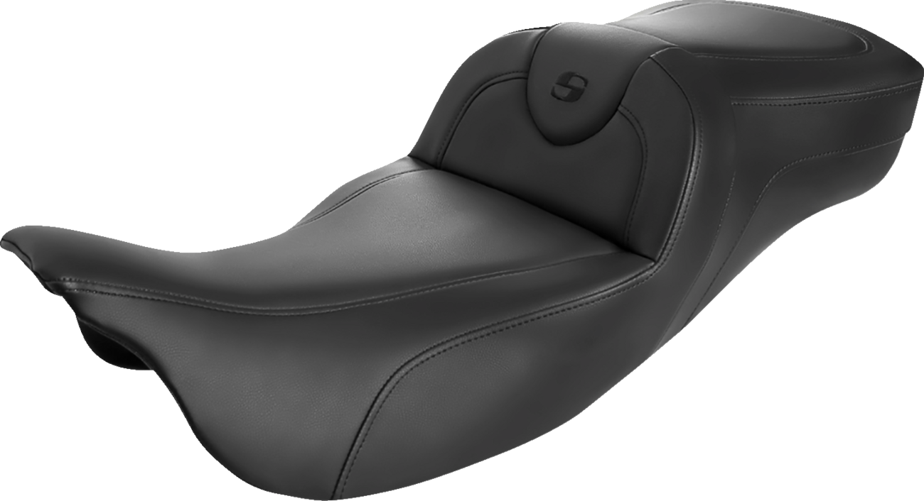 Saddlemen Roadsofa™ Extended Reach Seat - Black/Black Stitching - W/O Backrest - FL '08-'24