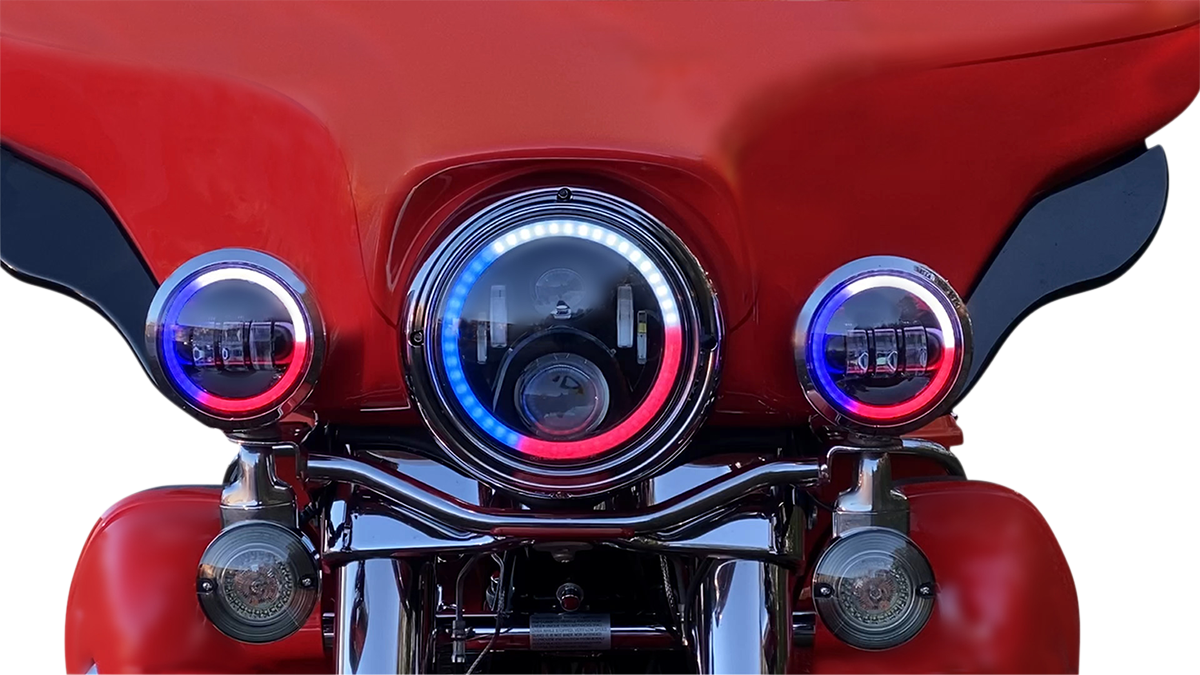 Custom Dynamics ProGLOW™ 7" Headlamp - With Mounting Ring - Black