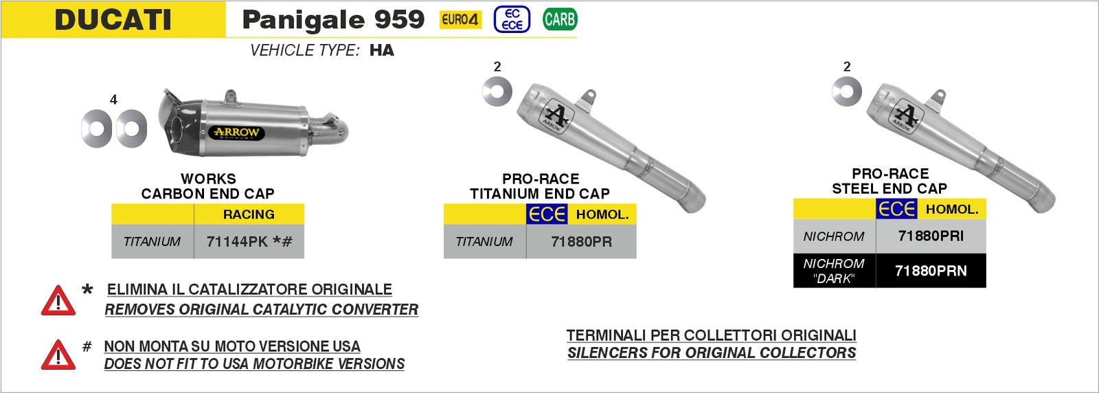 71144PK Titanium Works Slip Ons (Right And Left) With Carbon End Cap