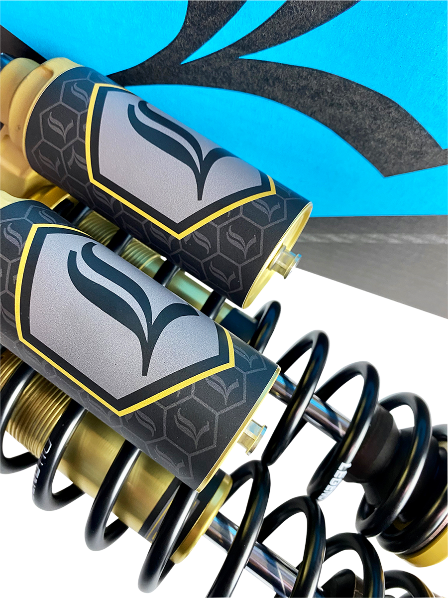 Legend Suspension REVO ARC Piggyback Shocks - 14" - Standard - Gold - '99-'17 Dyna