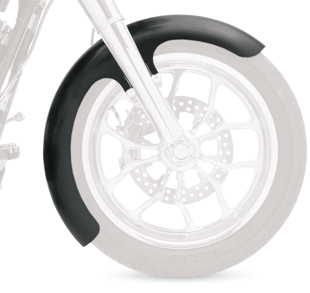 Klock Werks Wrapper Front Fender - Black - 21" - HD Touring/Trike