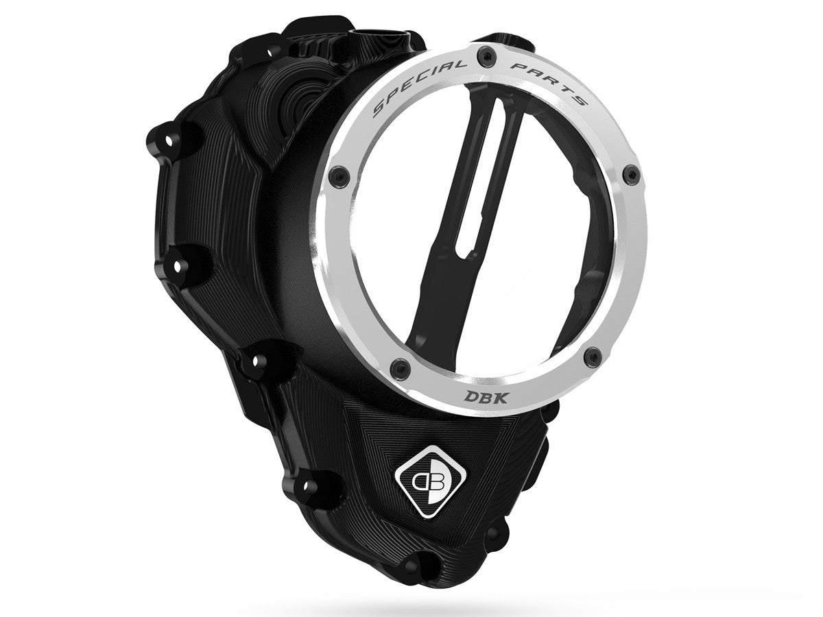 Ducabike DBK Ccdv16 Triumph Clear Clutch Cover Oil Bath 3D-EVO - BLACK-SILVER