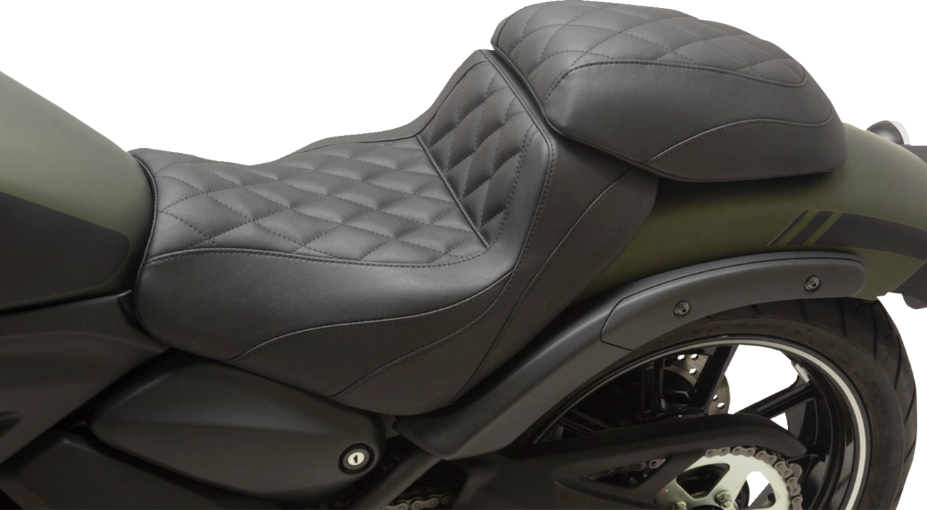 Mustang Squareback/Fastback Solo Seat - Black - Diamond Stitch - Vulcan S '15-'23
