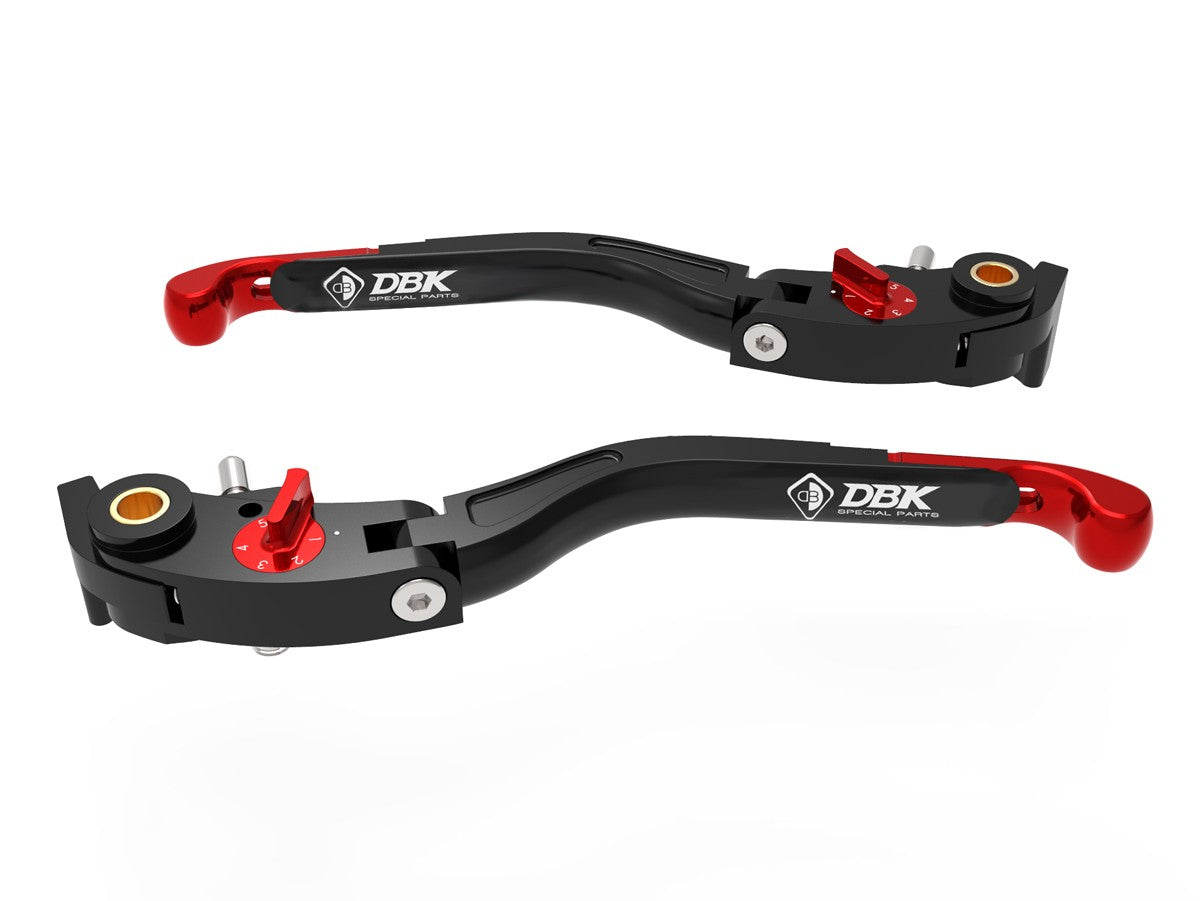 Ducabike DBK LEA16 Brake / Clutch Adjustable Levers Eco GP 2 - BLACK-RED