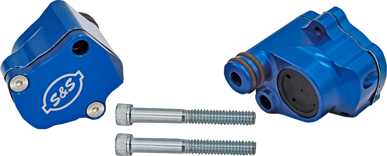 S&S Cycle Billet Head Breather Kit - Anodized Blue - M8