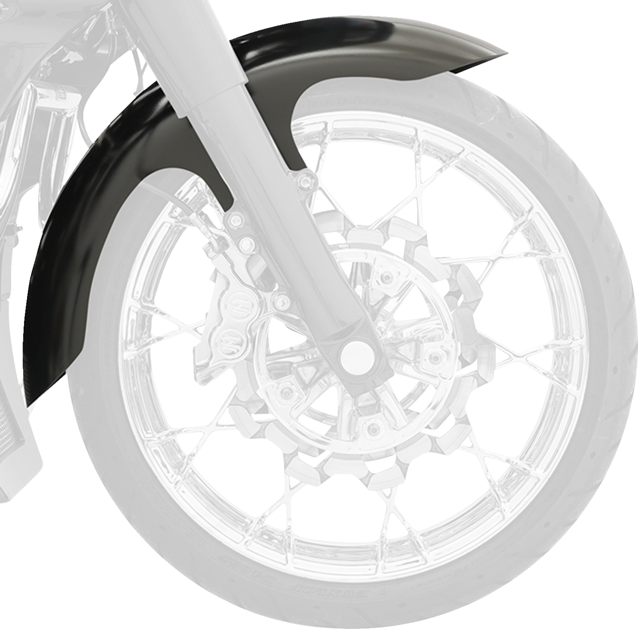 Klock Werks Henry Front Fender - Black - 16"-19" - HD Touring/Trike