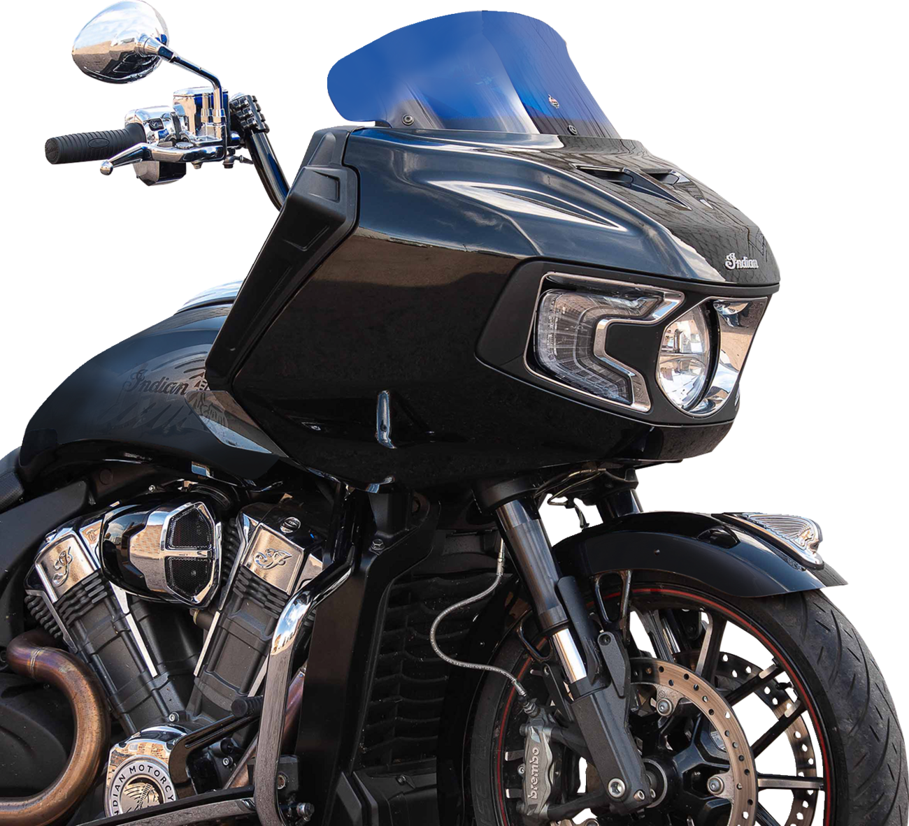 Klock Werks Kolor Flare™ Windshield - 8" - Blue - Indian