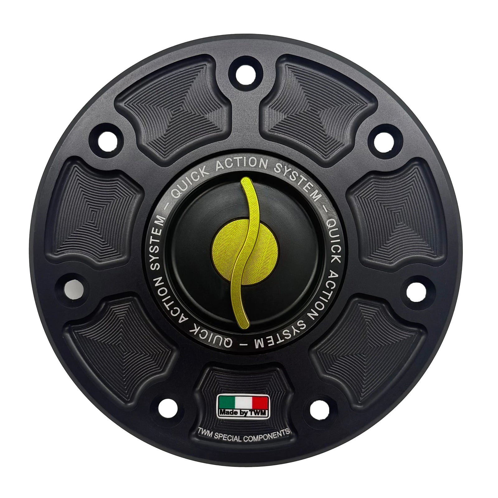 TWM CNC Aluminum Gas Cap / Fuel Cap with Gold Center Cap for Kawasaki Motorcycles