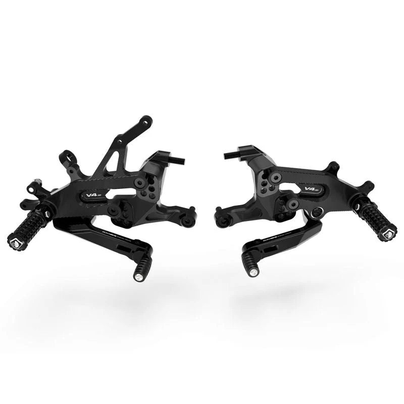 Ducabike DBK 3D Adjustable Rearsets For Ducati Streetfighter V4 V4S - No / Black/Black