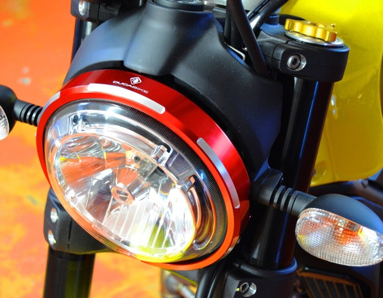Ducabike DBK CFSCRA01 Scrambler Billet Aluminium Headlight Trim - RED