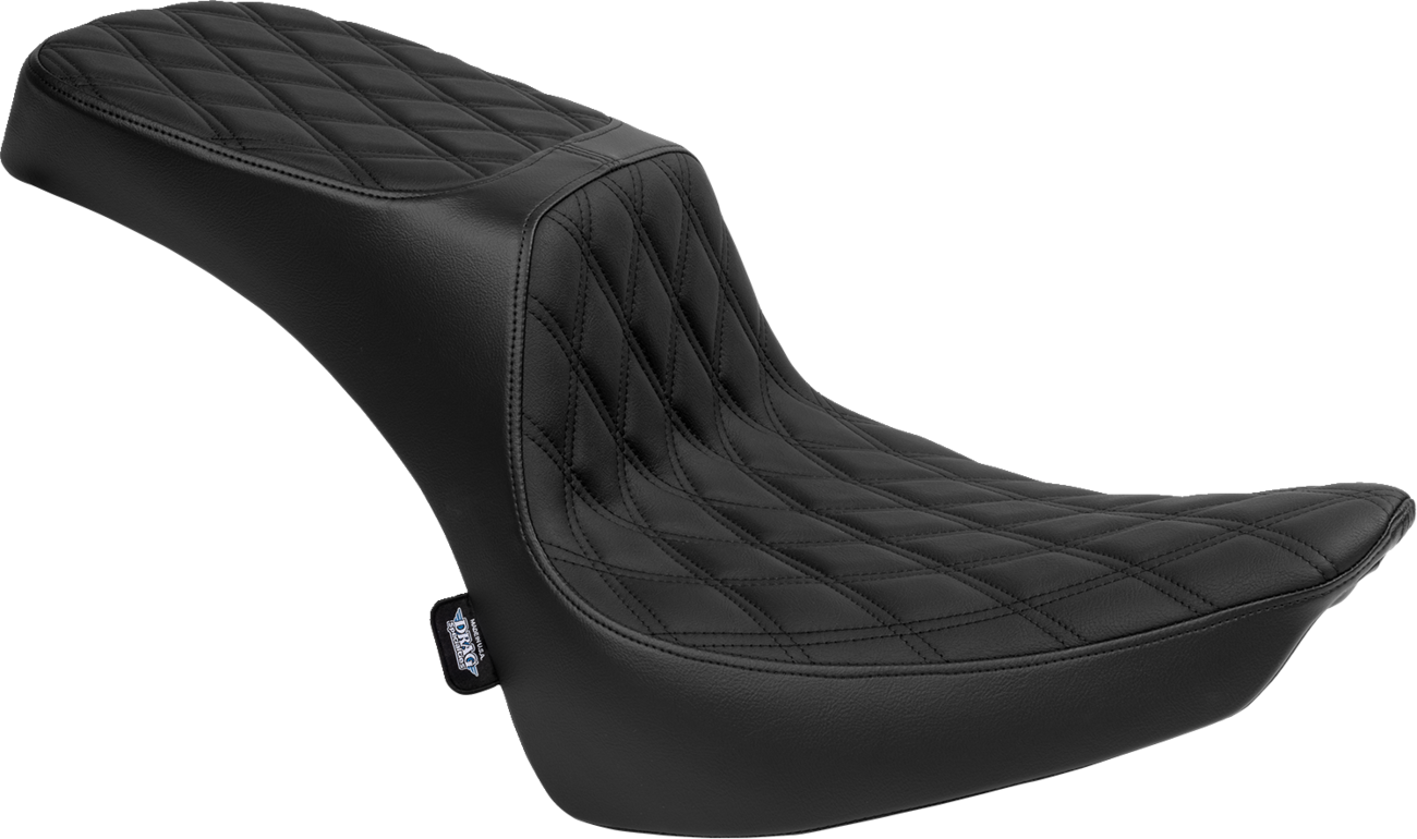 Drag Specialties Seats Performance Predator 2-Up Seat - Vinyl - Double Diamond - Black Thread - FL '00-'17