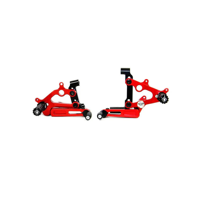 Ducabike DBK Adjustable Minimalist Rearsets For Ducati Panigale V2 - Yes / Black-Red