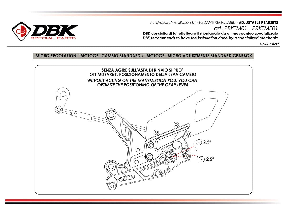 Ducabike DBK PRKTM01 KTM 990 Duke Adjustable Pilot Rearsets Kit
