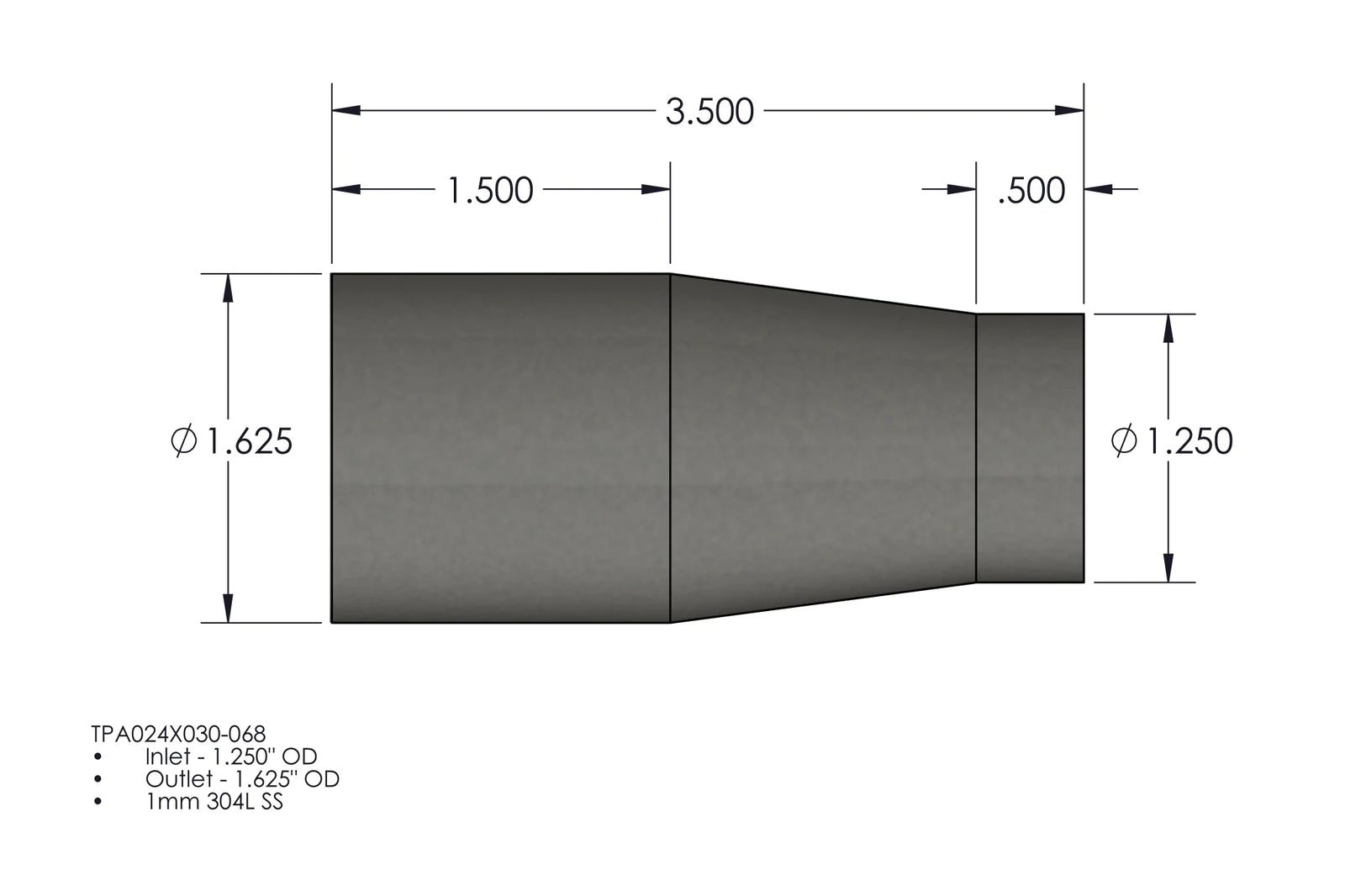 Yoshimura Builder Series Taper Adapter - 1.25"-1.625" TAPER ADAPTER