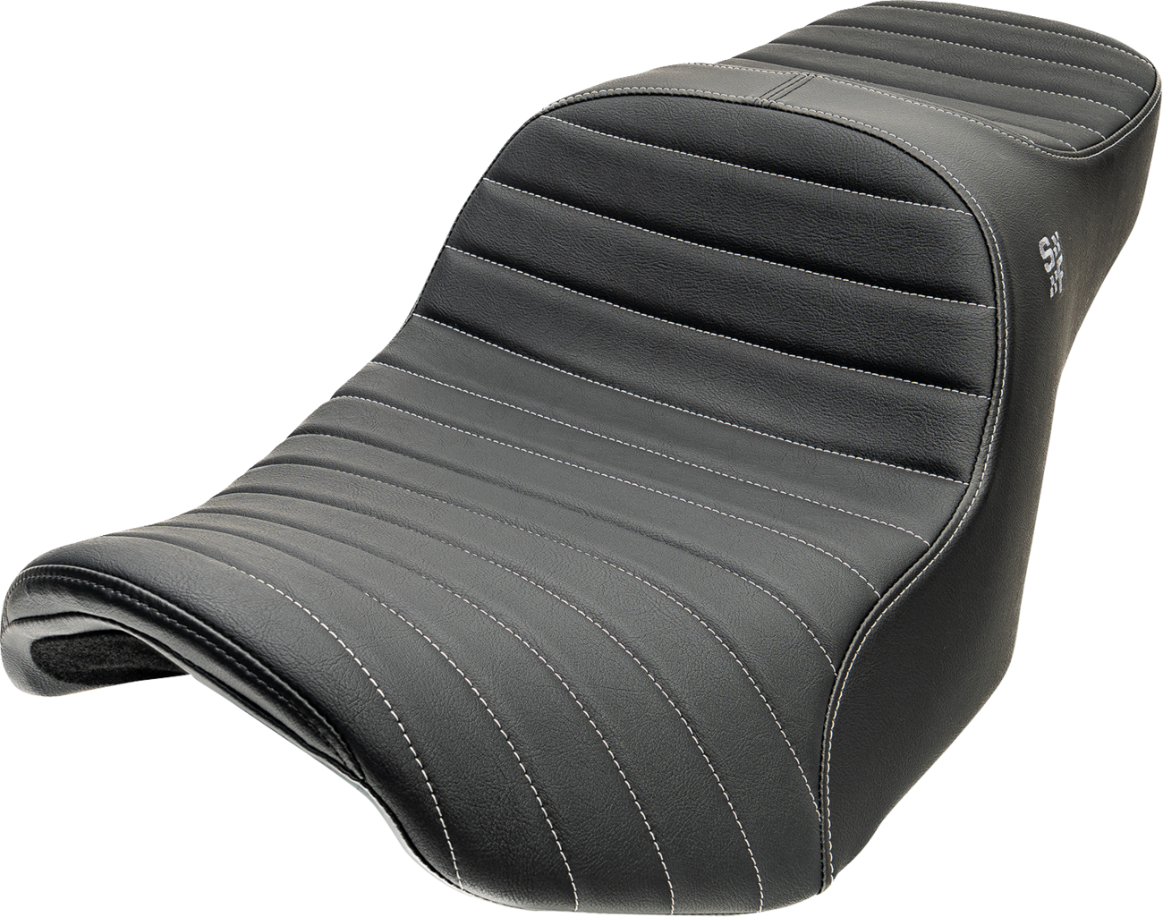 Slyfox Chariot Seat - Silver Classic Stitch - Silver Logo - FLH/FLT '23.5-'26