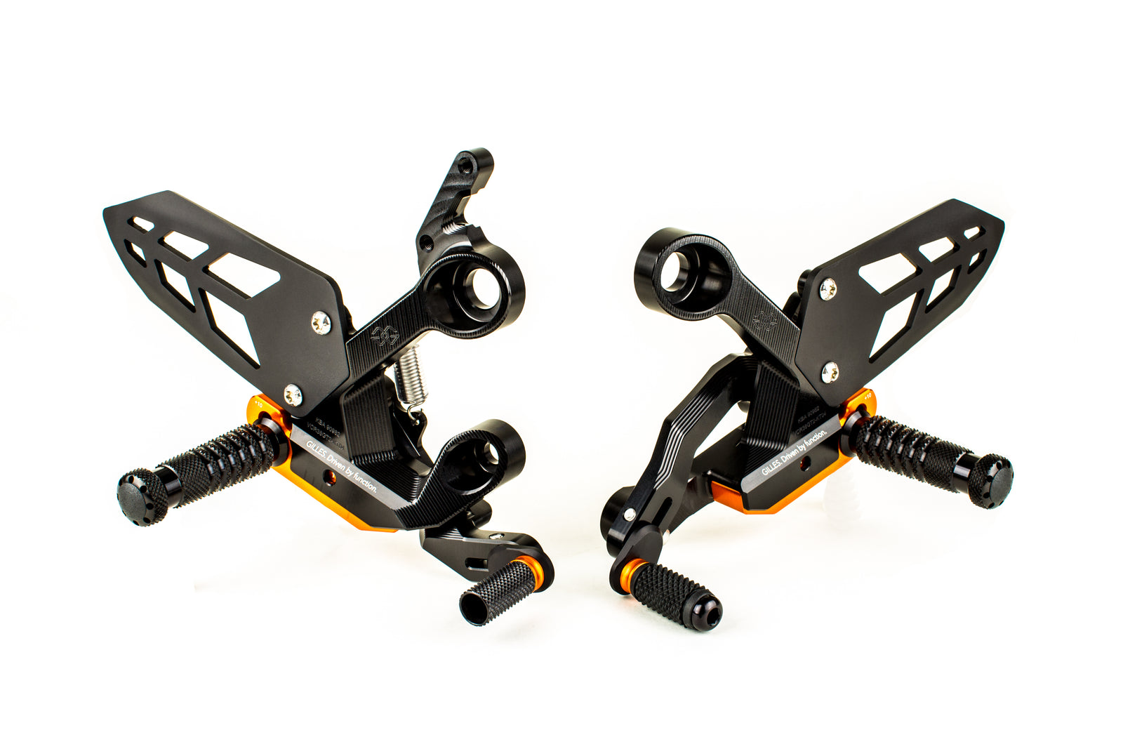 Gilles Tooling Footrest System VCR38GT2, Black/Orange