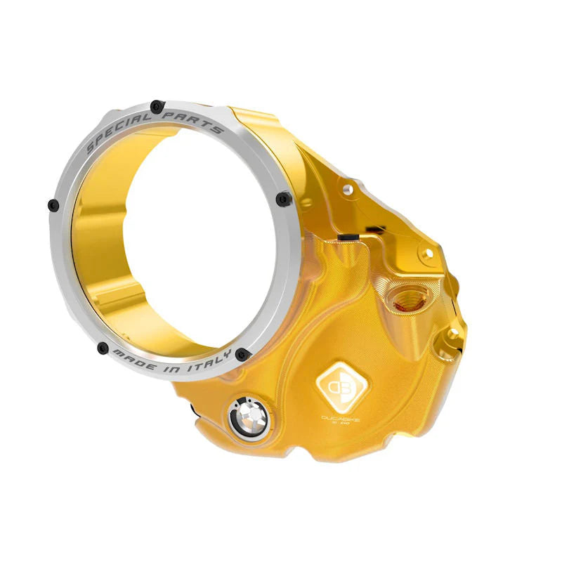 Ducabike DBK 3D Clear Clutch Cover For Ducati Monster 1200 1200S 1200R - Gold-Silver