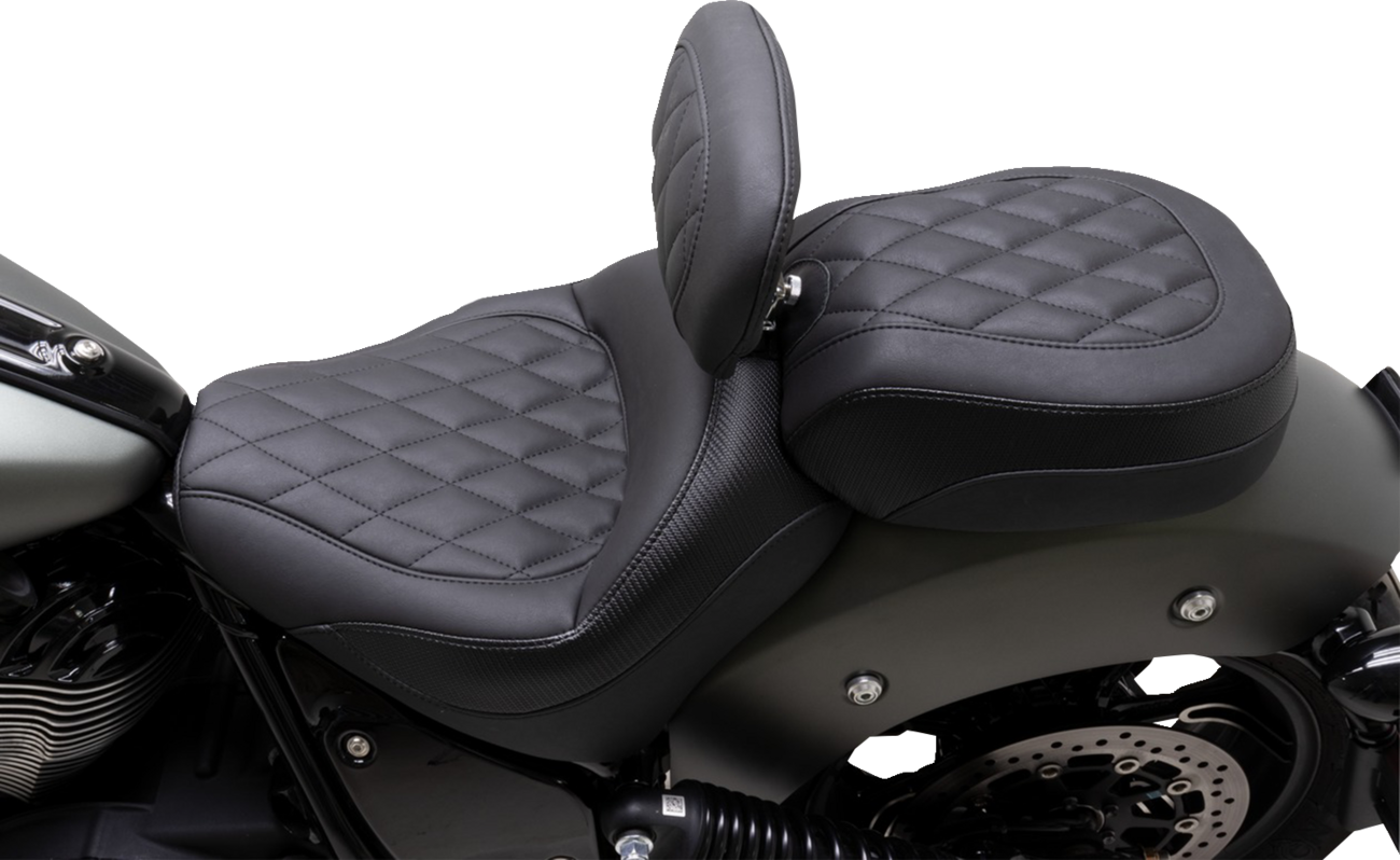 Mustang Recessed Passenger Seat - Black - Diamond Stitch - Chief '22-'23