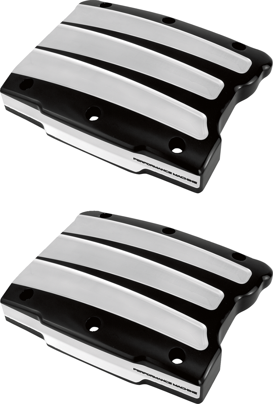 Performance Machine (PM) Rocker Box Cover - Scalloped - Contrast Cut - Twin Cam