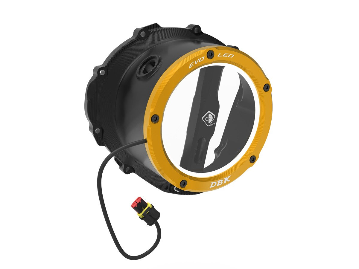 Ducabike DBK Ccdvl19 Triumph 765 Clear Clutch Cover 3D-EVO LED - BLACK-GOLD