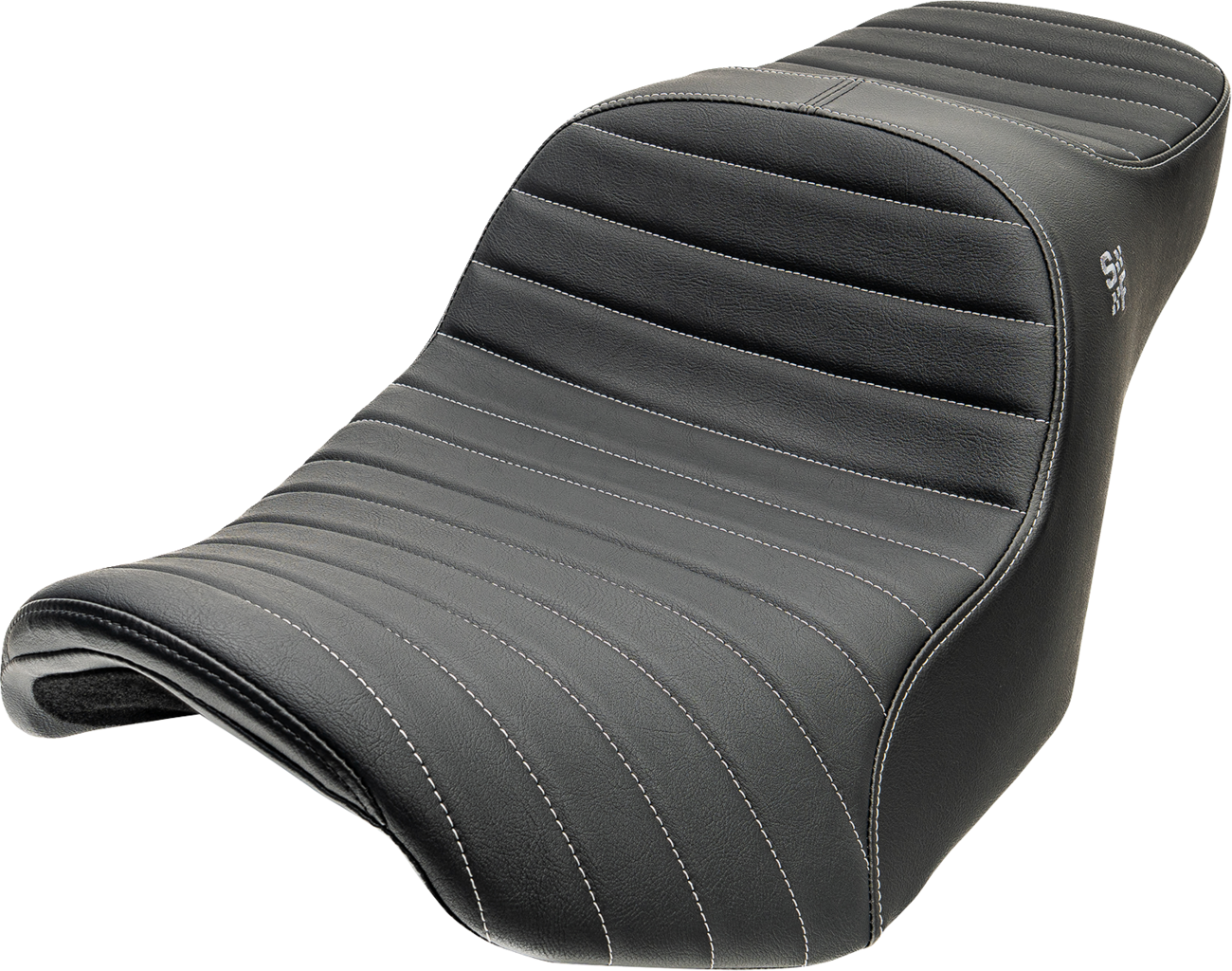Slyfox Chariot Seat - Silver Classic Stitch - Silver Logo - FLH/FLT '09-'23.5