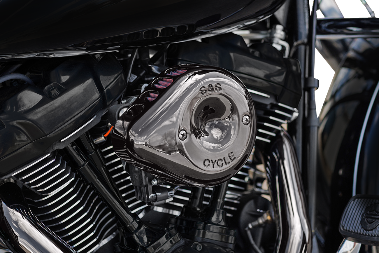 S&S Cycle Stealth Mini Teardrop Air Cleaner - M8 - Lava Chrome