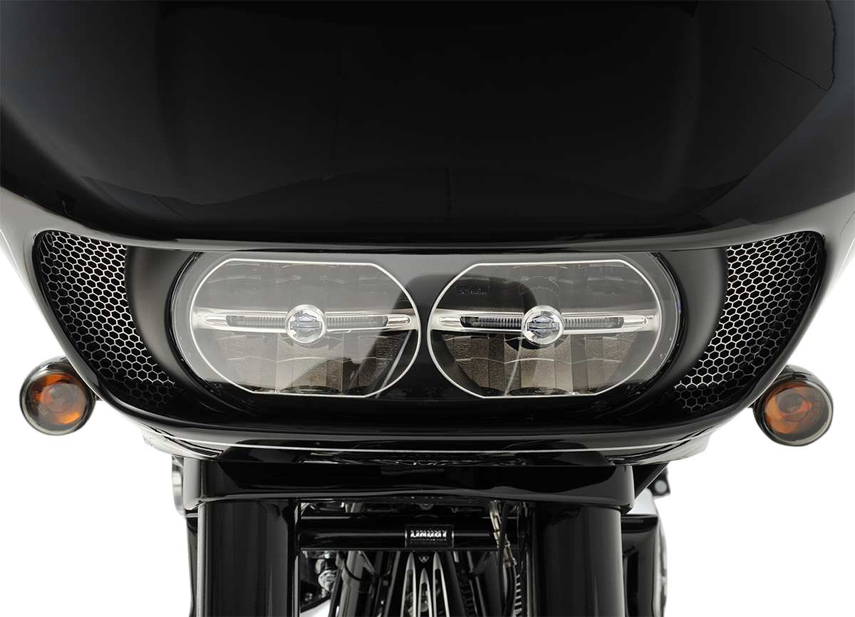 Klock Werks Fairing Vent Screen - Honeycomb - Chrome - FLTR