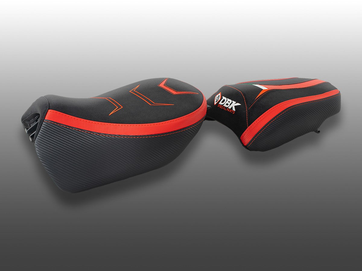 Ducabike DBK Ses02 Ducati MTS V4 Standard Complete Comfort Seat (Rider + Passenger) - BLACK-RED