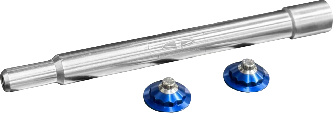 Paul Yaffe Bagger Nation Y-Axle With 12 Point Style Axle Cover Kit - Custom - Front - Blue - 25 MM