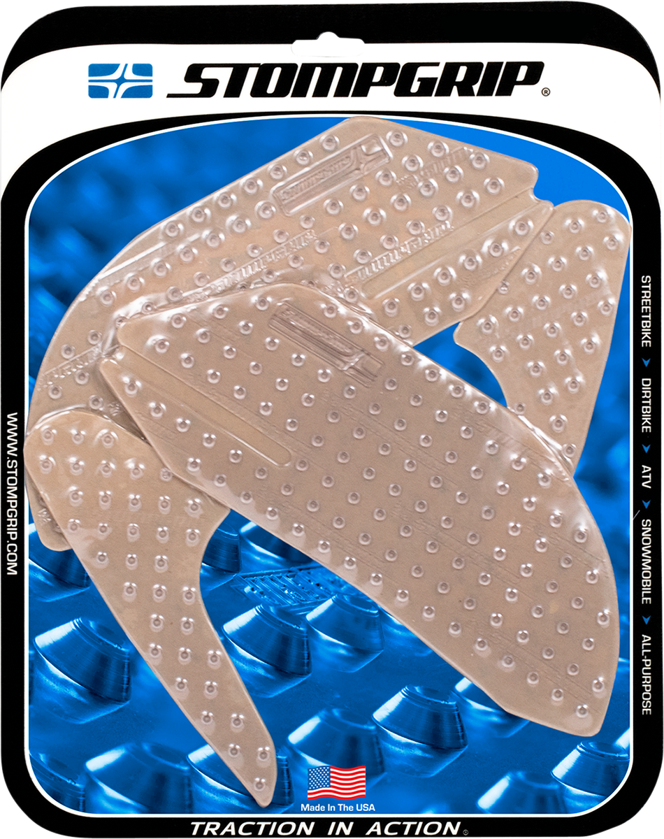 StompGrip Tank Grips - Volcano - Clear - Ducati - Panigale '12-'24