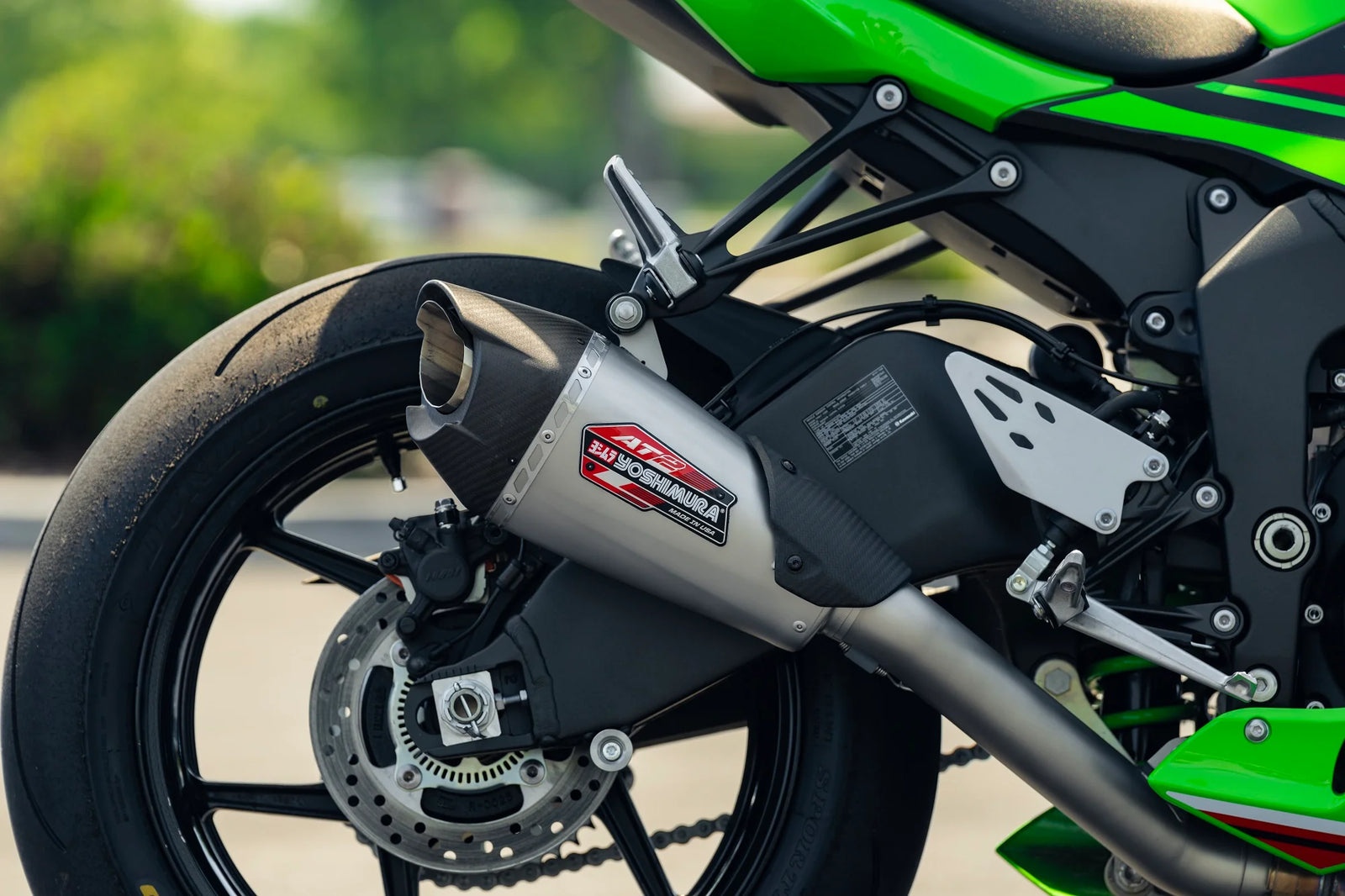 Yoshimura ZX-6R 2019-26 AT2 Stainless 3/4 Exhaust, W/ Stainless Muffler
