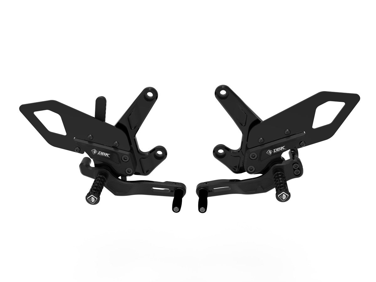 Ducabike DBK PRKTM01 KTM 990 Duke Adjustable Pilot Rearsets Kit - BLACK ECO FIXED FOOT PEGS