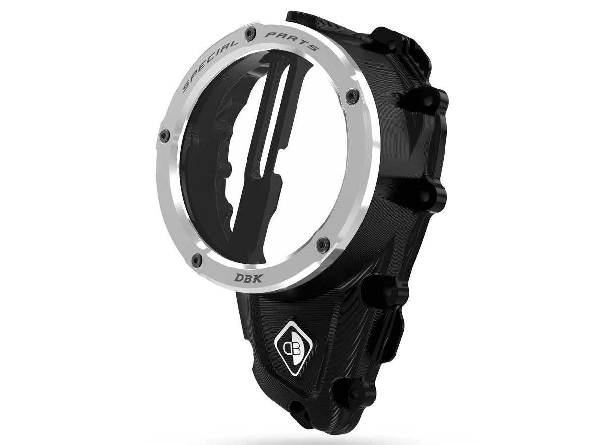 Ducabike DBK Ccdv16 Triumph Clear Clutch Cover Oil Bath 3D-EVO - BLACK-SILVER