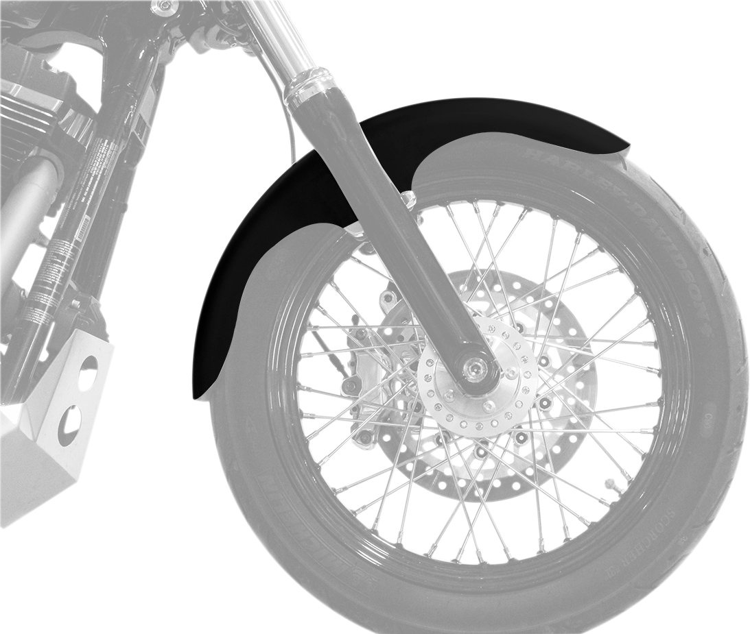Klock Werks Klub Front Fender - Black - 19" - HD Softail