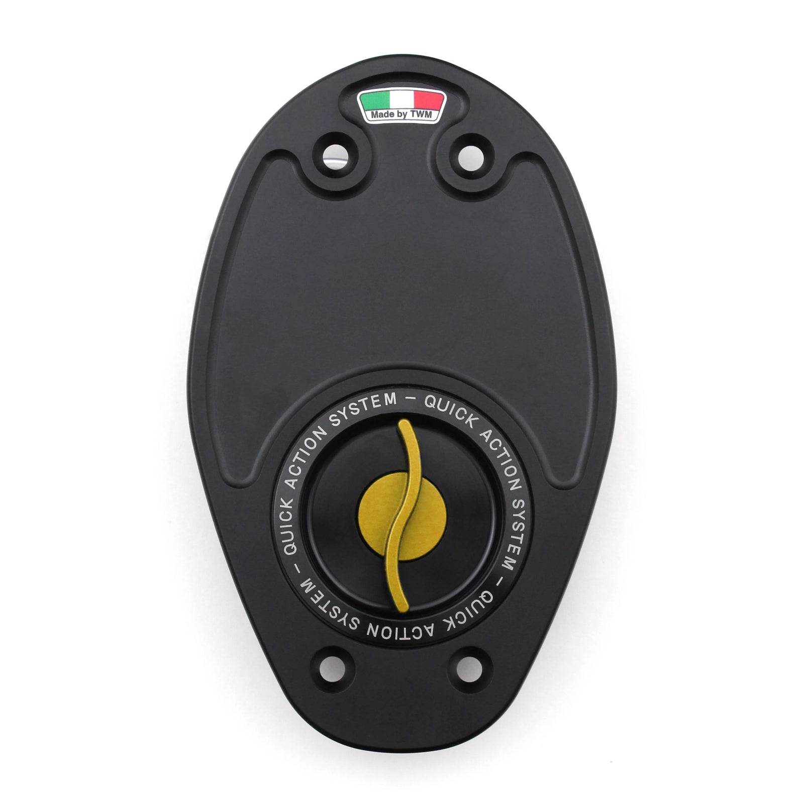 TWM CNC Aluminum Gas Cap / Fuel Cap with Gold Center Cap for Ducati Motorcycles