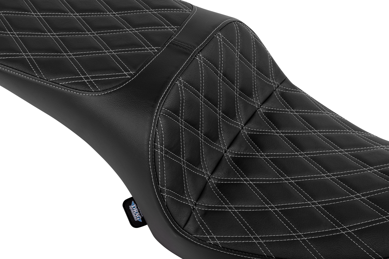 Drag Specialties Seats Freedom Seat - Vinyl - Double Diamond Silver Stitch - Challenger '20-'25/Chieftain '25
