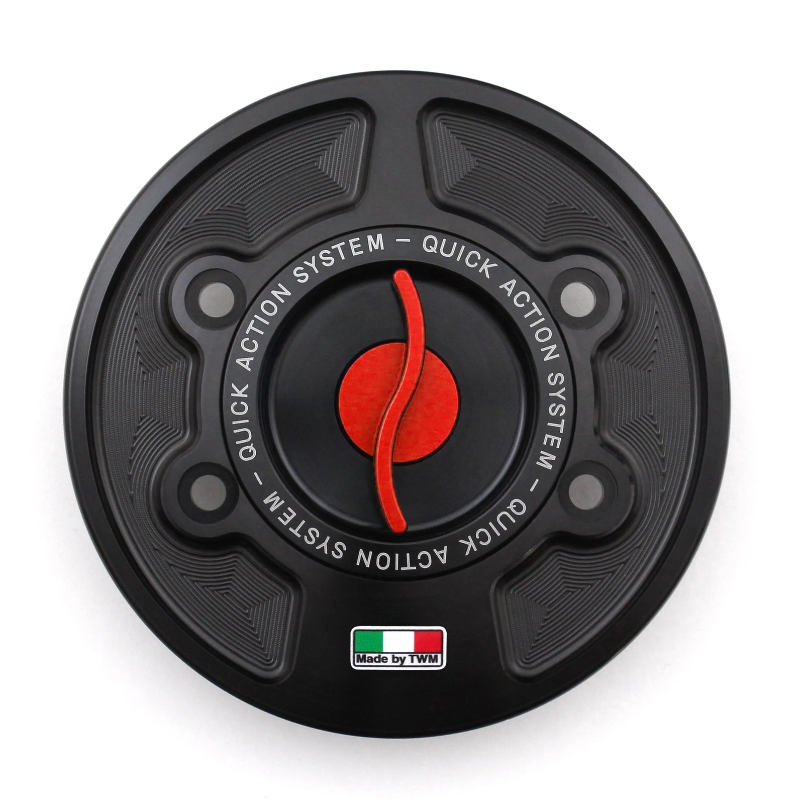 TWM CNC Aluminum Gas Cap / Fuel Cap with Red Center Cap for BMW Motorcycles