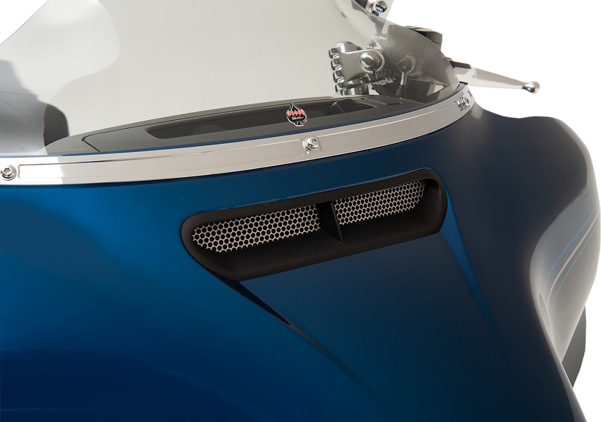 Klock Werks Fairing Vent Screen - Round - Chrome - FLHT/FLHX