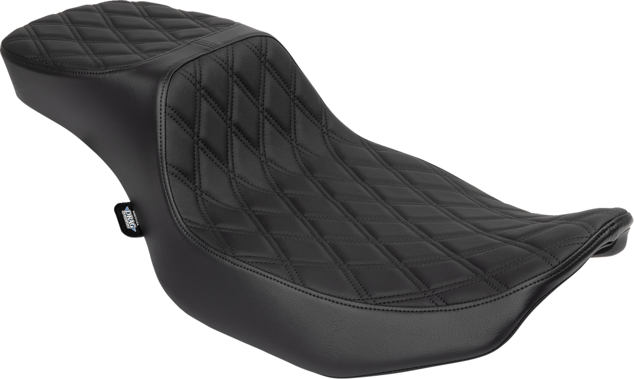 Drag Specialties Seats Performance Predator 2-Up Seat - Vinyl - Black Double Diamond Stitch - FLHX/FLTR '23-'24